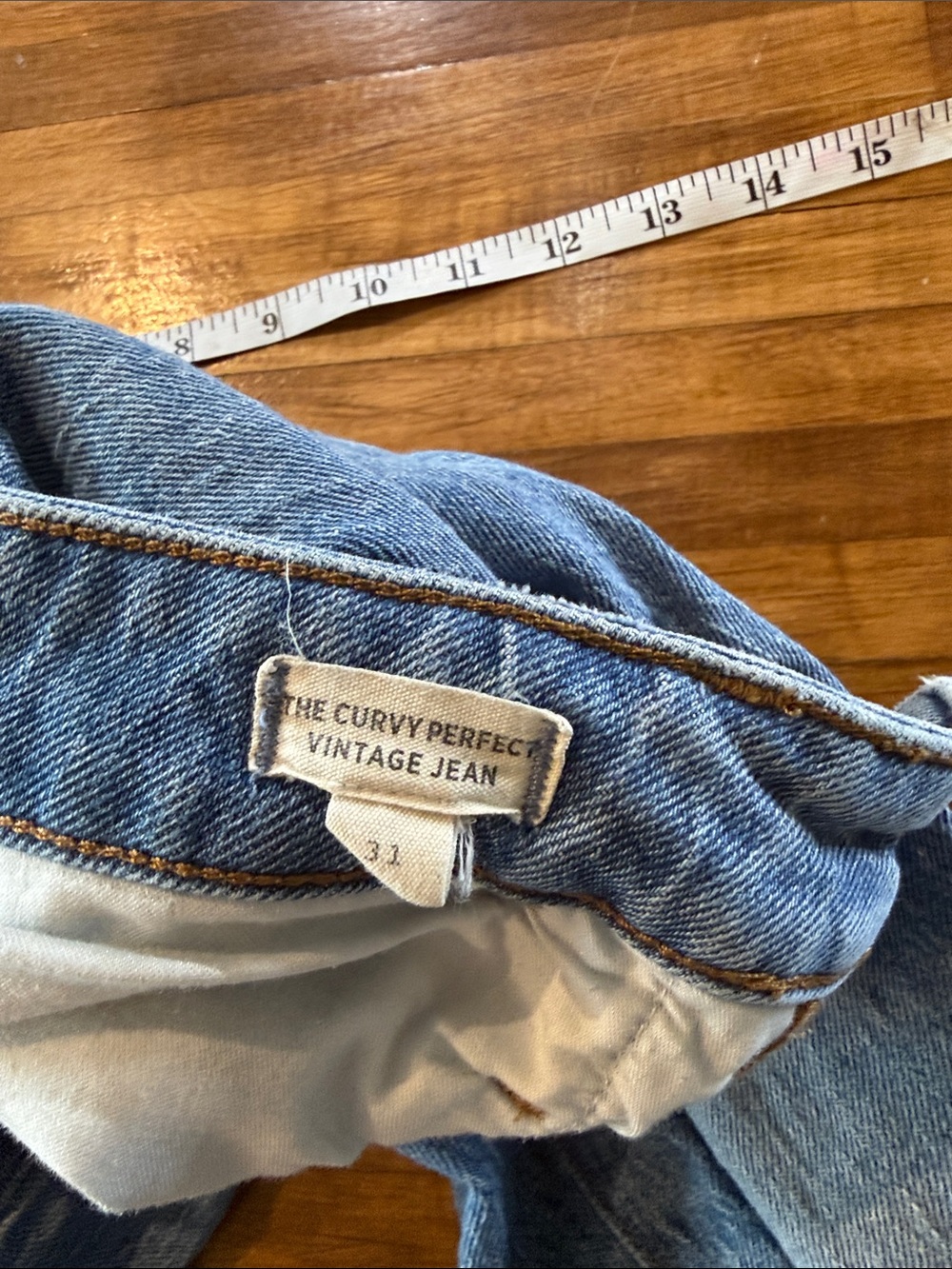 Madewell Jeans Women 31 Blue The Curvy Perfect Vintage Wide Leg High Rise Raw (w - Picture 7 of 9